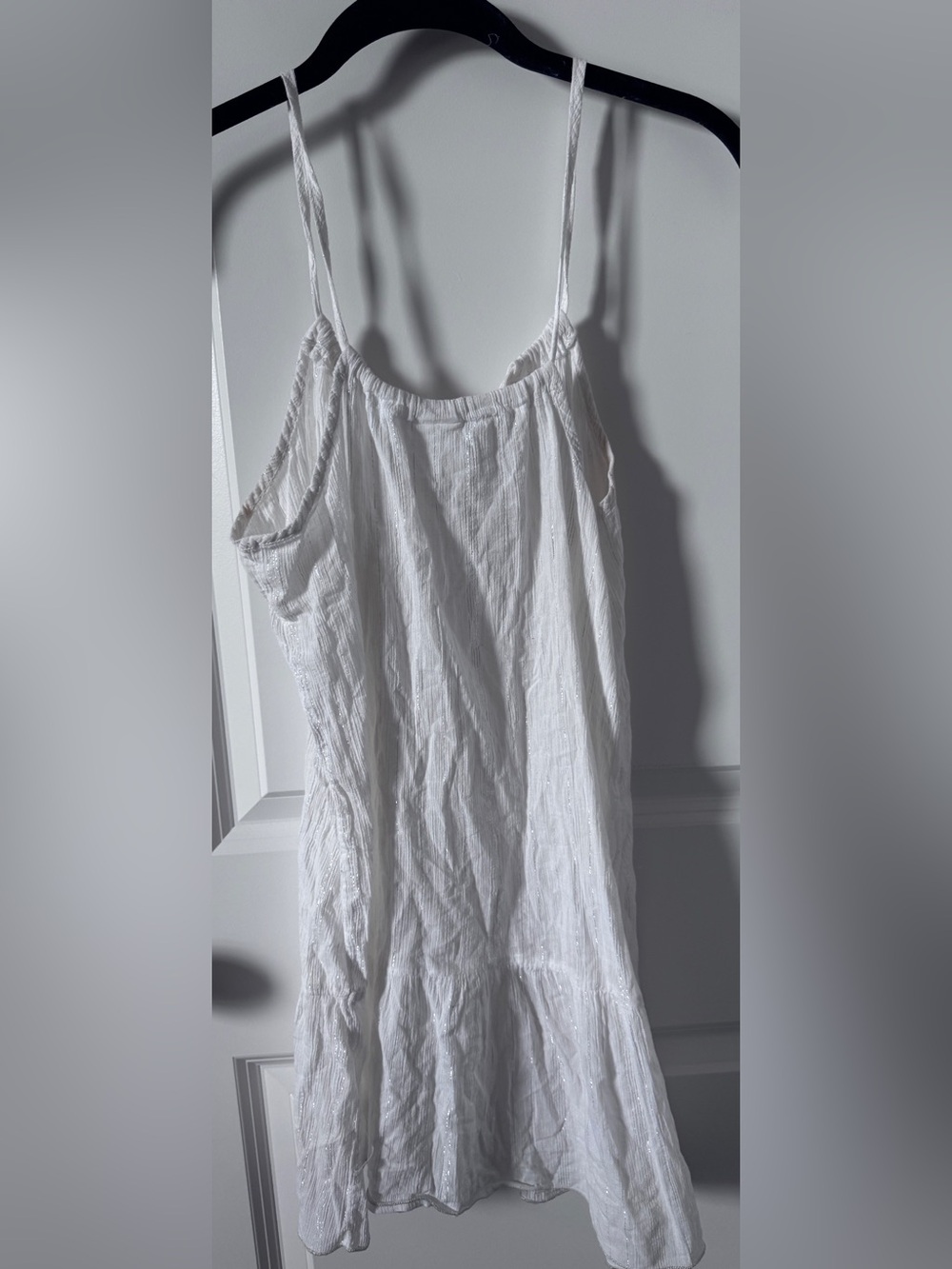 Beliza White Sleeveless V-Neck Summer Swim CoverUp-Medium - Picture 5 of 5